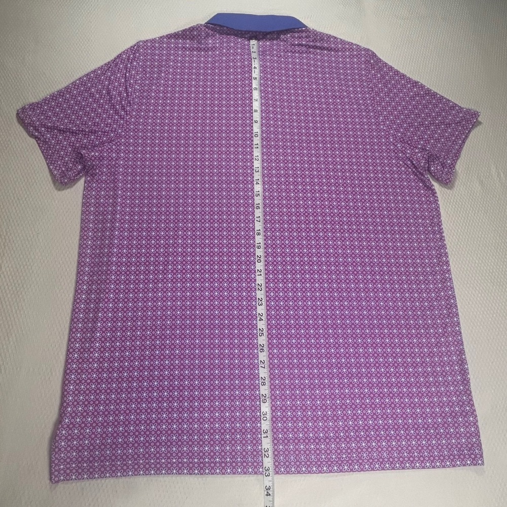 Graham Luxe Leighton Mens XXL Golf Polo Shirt Purple Floral Stretch GL13725 - Picture 5 of 8